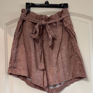 Thread & Supply High Waist Brown Patterned Shorts